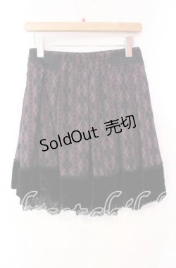 画像3: axes femme / Disney/アーガイルシルエットスカート  ワイン×クロ O-25-10-28-060-AX-SK-IG-OS