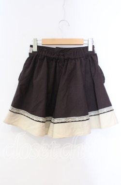 画像3: axes femme / レース切替キュロット  ブラウン O-25-10-28-061-AX-PA-IG-OS