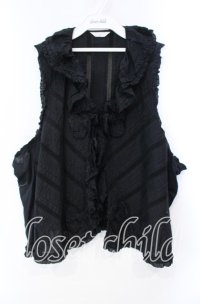 PINK HOUSE / タックフリル透かしベスト【お直しあり】  クロ O-25-10-28-065-LO-TO-IG-OS