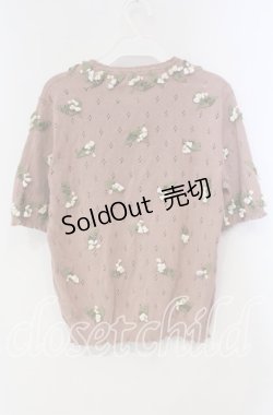 画像3: KANEKO ISAO / モチーフ付き半袖カーディガン  ピンク O-25-10-28-069-EL-TO-IG-OS