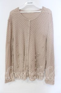 INGEBORG / モチーフツキカーディガン  ピンク O-25-10-28-070-LO-TO-IG-ZT313