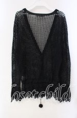 画像3: 【SALE】KANEKO ISAO / 透かし編みぽんぽん付きカーディガン  ブラック O-25-10-28-074-EL-TO-IG-ZT307 (3)