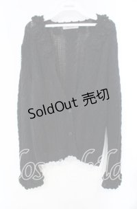 WONDERFUL WORLD / ローズモチーフニットカーディガン  ブラック O-25-10-28-075-LO-TO-IG-OS