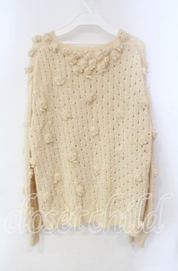 画像3: KANEKO ISAO / ローズモチーフニットカーディガン  アイボリー O-25-10-28-077-EL-TO-IG-OS