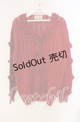 PINK HOUSE / カメリア&リボンニットカーディガン  アカ O-25-10-28-078-LO-TO-IG-OS
