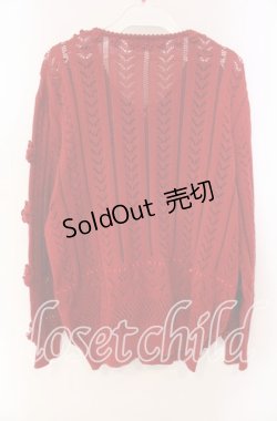 画像3: PINK HOUSE / カメリア&リボンニットカーディガン  アカ O-25-10-28-078-LO-TO-IG-OS