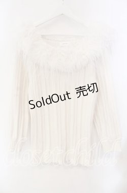 画像1: EATME / フェイクファーオフショルダーニットワンピ F シロ O-25-10-28-079-LO-TO-OW-OS