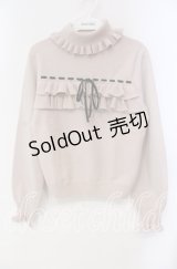 Ank Rouge / リボン通しタートルニットプルオーバー M ピンク O-25-10-28-080-CA-TO-OW-OS