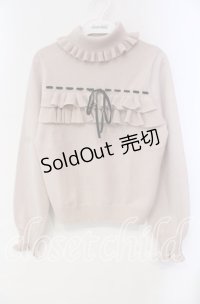 Ank Rouge / リボン通しタートルニットプルオーバー M ピンク O-25-10-28-080-CA-TO-OW-OS