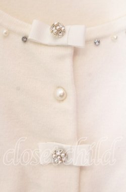 画像2: LODISPOTTO / リボン&ビジュー配色カーディガン M シロ O-25-10-28-081-LO-TO-OW-OS