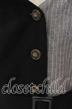 画像2: axes femme POETIQUE / ベルト付バイカラーベスト M グレー O-25-10-28-083-AX-TO-OW-OS