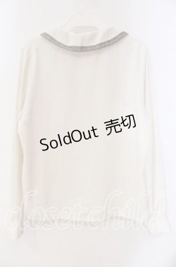 画像3: 【SALE】Fi.n.t / ロゴリボン使いビッグカラーブラウス  オフ×グリーン O-25-10-28-084-CA-BL-IG-ZT512