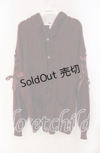 Secret Honey / ハート編みカーディガン  ワイン O-25-10-28-086-CA-TO-IG-OS