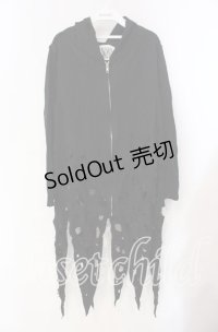 STIGMATA / クラッシュダメージパーカー  ブラック O-25-10-28-096-GO-TO-IG-OS