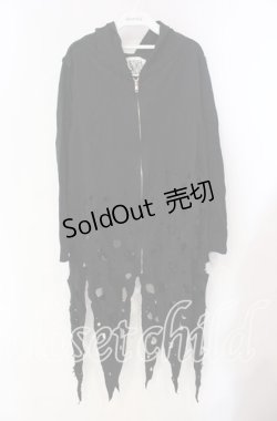 画像1: STIGMATA / クラッシュダメージパーカー  ブラック O-25-10-28-096-GO-TO-IG-OS