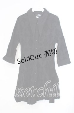 画像1: KILL STAR / Vanda Flocked Collar Dress ドレス  ブラック O-25-10-28-097-SL-OP-IG-OS