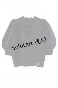 EATME / 2WAYフリルニットトップス  クロ O-25-10-28-100-LO-TO-IG-OS