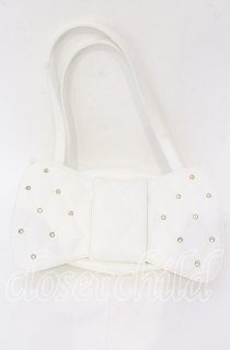美品 キルティング宝石リボンバッグ シロ Angelic Pretty / キルティング宝石リボンバッグ シロ O-25-10-28-008