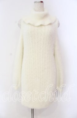 画像1: LIZ LISA / フェザー肩あきニットワンピース  オフ O-25-10-28-011-LO-OP-IG-OS