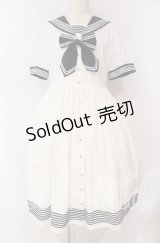 La Vie en Rose（海外ロリィタ） / セーラーワンピース M シロ×ネイビー O-25-10-28-016-LO-OP-IG-OS