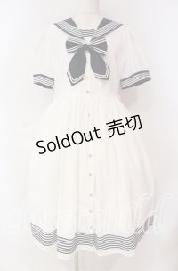 La Vie en Rose（海外ロリィタ） / セーラーワンピース M シロ×ネイビー O-25-10-28-016-LO-OP-IG-OS