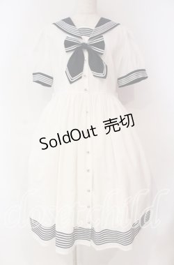 画像1: La Vie en Rose(海外ロリィタ) / セーラーワンピース M シロ×ネイビー O-25-10-28-016-LO-OP-IG-OS