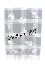 axes femme / 薔薇柄大判ストール  ネイビー O-25-10-29-001-AX-ZA-OW-ZT511