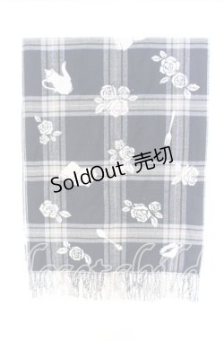 画像1: axes femme / 薔薇柄大判ストール  ネイビー O-25-10-29-001-AX-ZA-OW-ZT511