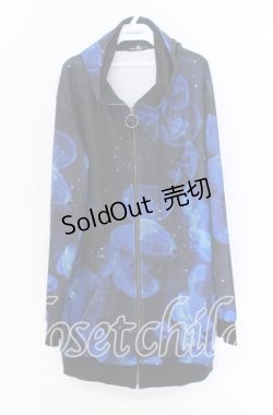 画像1: NieR Clothing / 海月ZIP OUTER  ブラック×ブルー O-25-10-29-034-PU-TO-IG-OS