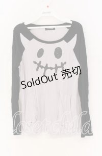 PEACE NOW / エビィちゃんラグランカットソー M ラベンダー×ブラック O-25-10-29-035-PU-TO-IG-OS