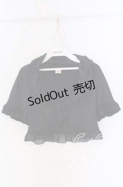 画像1: axes femme / シフォンフリルボレロ  クロ O-25-10-29-039-AX-TO-IG-OS