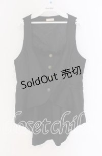 axes femme POETIQUE / ノーカラーロングベスト M クロ O-25-10-29-040-AX-TO-IG-OS