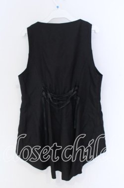 画像2: axes femme POETIQUE / ノーカラーロングベスト M クロ O-25-10-29-040-AX-TO-IG-OS