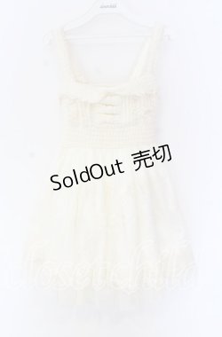 画像1: LIZ LISA / ワッフルニットチュールワンピース  アイボリー O-25-10-29-041-LO-OP-IG-OS