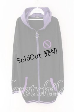 画像1: NieR Clothing / 【和泉つばす×NieR】 DOUBLE ZIP PARKA パーカー  ブラック×パープル O-25-10-29-044-PU-TO-IG-OS