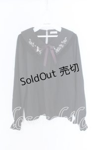 axes femme / リボン付き猫刺繍ブラウスプルオーバー F クロ O-25-10-29-045-AX-BL-OW-OS