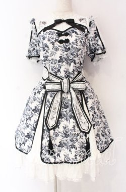 画像1: Hoshibako Works / 青華磁 ショートワンピース M シロ×クロ O-25-10-29-046-LO-OP-OW-OS