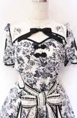 画像2: Hoshibako Works / 青華磁 ショートワンピース M シロ×クロ O-25-10-29-046-LO-OP-OW-OS