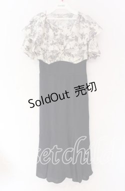 画像1: axes femme / ハイウエストドッキングワンピース  ネイビー O-25-10-29-051-AX-OP-IG-OS