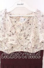 画像2: 【SALE】axes femme / ハイウエストドッキングワンピース  ワイン O-25-10-29-052-AX-OP-IG-ZT052 (2)