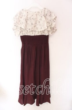 画像3: axes femme / ハイウエストドッキングワンピース  ワイン O-25-10-29-052-AX-OP-IG-OS