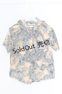 PINK HOUSE / オーバーオールくまさん半袖フードシャツ  クロ O-25-10-29-054-LO-BL-IG-OS