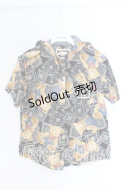 画像1: PINK HOUSE / オーバーオールくまさん半袖フードシャツ  クロ O-25-10-29-054-LO-BL-IG-OS