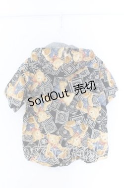 画像3: PINK HOUSE / オーバーオールくまさん半袖フードシャツ  クロ O-25-10-29-054-LO-BL-IG-OS