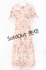 PINK HOUSE / ハートローズ柄半袖ワンピース  ピンク O-25-10-29-055-LO-OP-IG-OS