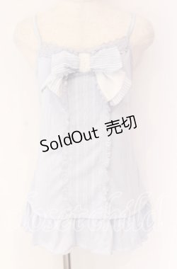 画像1: axes femme / ストライプビッグリボンキャミ  サックス O-25-10-29-056-AX-TO-IG-OS