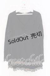 PINK HOUSE / 裾レースカットソー  クロ O-25-10-29-057-LO-TO-IG-OS