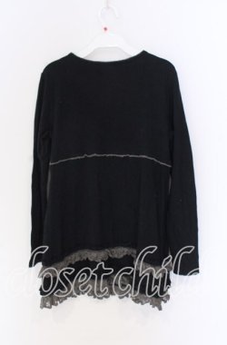 画像3: PINK HOUSE / 裾レースカットソー  クロ O-25-10-29-057-LO-TO-IG-OS