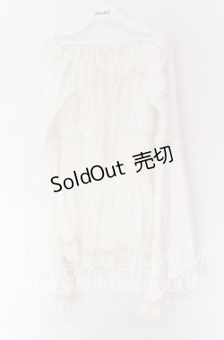 画像1: Triple fortune / シャーリングブラウス(長袖) M ホワイト O-25-10-29-058-EL-BL-IG-OS