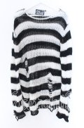 KILL STAR / Pugsley Knit Sweater XL ブラック×ホワイト O-25-10-29-060-SL-TO-IG-OS
